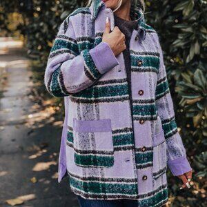 JODIFL Purple & Green Shacket (boutique purchase)